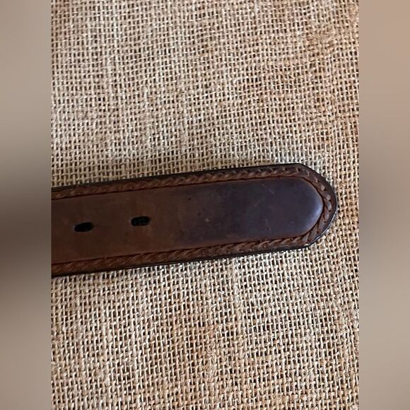 Vintage Nocona Belt Co Brown Leather Western Silver Buckle concho boho main image 6